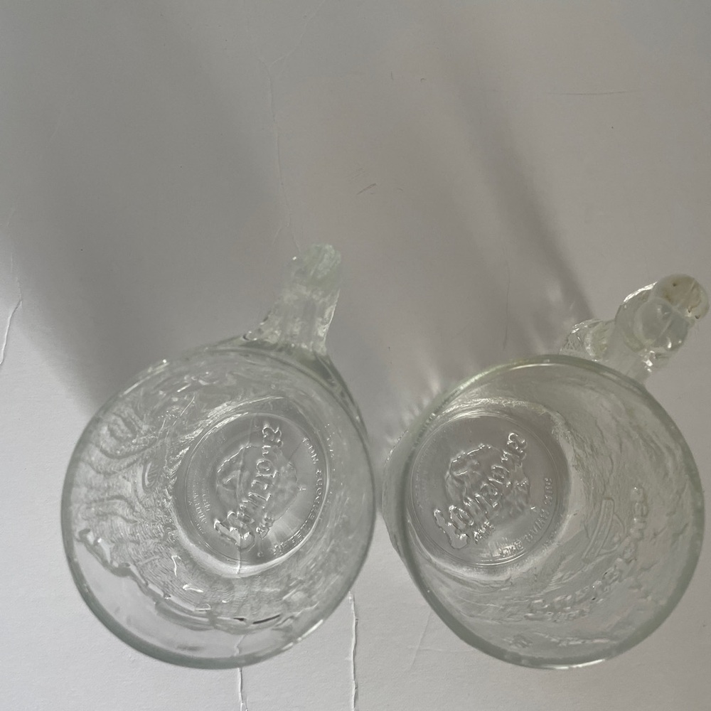 Flintstone themed Ronald McDonald frosted glass mugs. - Picture 3 of 5
